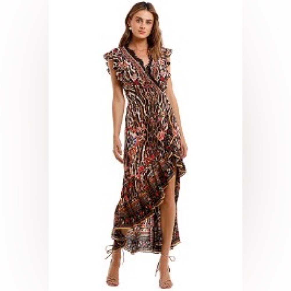 Camilla ruffle wrap lace Dress
